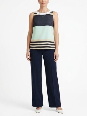 Troubadour Navy Mint Colorblock Sleeveless Top Size 0
